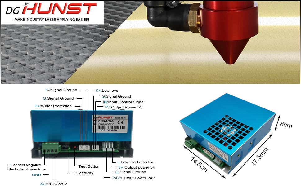 Amazon.com: DGHUNST 40W Co2 Power Supply CO2 Laser Power Supply